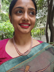 Two Line Fresh Water Pearls-Silver Neckpiece-House of Taamara-House of Taamara