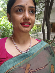 Two Line Fresh Water Pearls-Silver Neckpiece-House of Taamara-House of Taamara