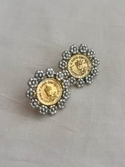 Two tone coin studs-Earrings-CI-House of Taamara