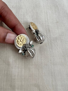 Two tone dholki studs-Earrings-CI-House of Taamara