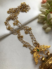 Vintage style gold polish pendant with pearls bunch chain-Silver Neckpiece-PL-House of Taamara