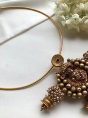 Vintage style pendant with pearls bunch & Hasli-Silver Neckpiece-PL-House of Taamara