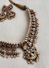 White kundan maatapatti with earrings, SET-Silver Neckpiece-PL-House of Taamara