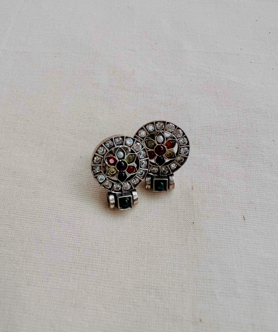 Zircon and navrathana studs-Earrings-CI-House of Taamara