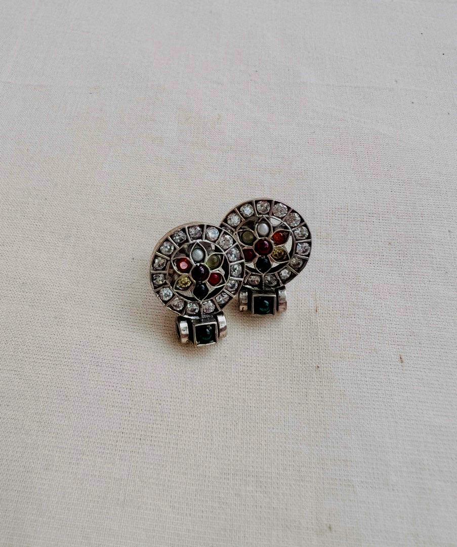 Zircon and navrathana studs-Earrings-CI-House of Taamara