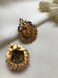 Antique peacock nakash with kundans-Earrings-PL-House of Taamara