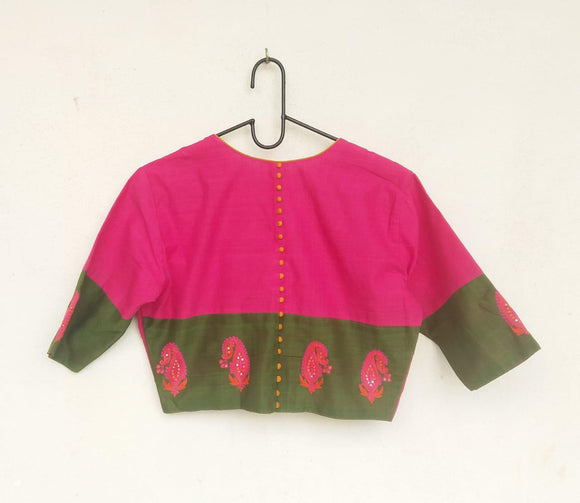 Cotton hand embroidered blouse-Blouse-House of Taamara-House of Taamara