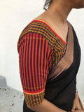 Cotton hand embroidered blouse (Purple colour sleeve)-Blouse-House of Taamara-House of Taamara