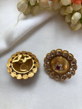 Round kundan studds with ruby stone-Earrings-PL-House of Taamara