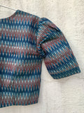Ikat silk cotton blouse (puff sleeve)-Blouse-House of Taamara-House of Taamara